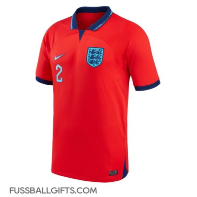 England Kyle Walker #2 Fußballbekleidung Auswärtstrikot WM 2022 Kurzarm